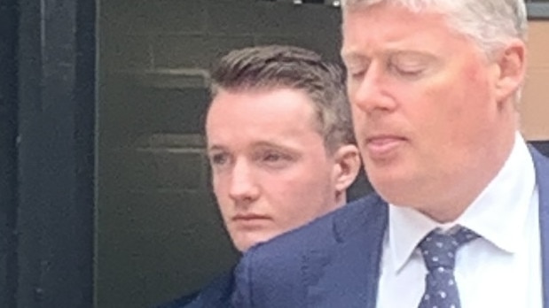 Jack Frohreich leaves court with his lawyer Paul McGirr. Picture: Elizabeth Pike