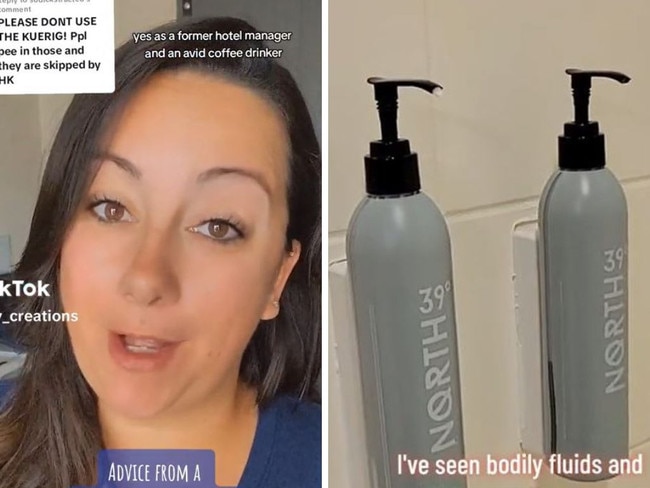 A former hotel manager has issued a warning about the complimentary toiletries in hotel rooms. Picture: TikTok