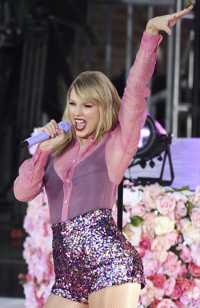 The pop star also gets political. Picture: AP