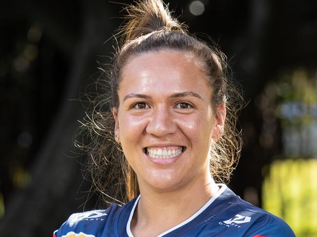 30th July 2022. The Sunday Telegraph. SportMoore Park, Sydney, NSW.Pics by Julian Andrews.NRLW media call.Portraits of some of the ladies playing in this season's NRLW competition photographed at Moore Park.Pic Shows Titans player Evan Perlite