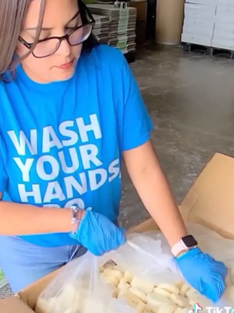 The discarded soaps are unpacked by Clean the World. Picture: Science Insider/TikTok.