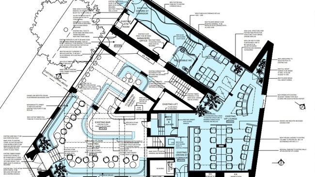 An architectural plan of the two venues, showing how they were internally linked.