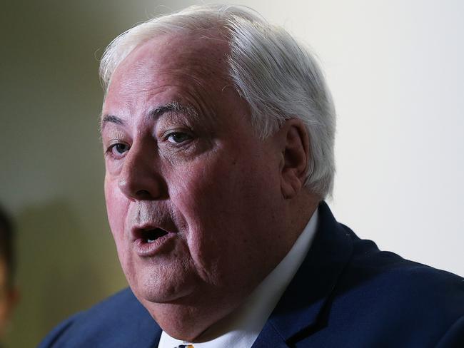 24/4/2019: Clive Palmer attends the declaration of Senate nominations in Queensland, at an AEC function in the CBD Brisbane.. Lyndon Mechielsen/The Australian