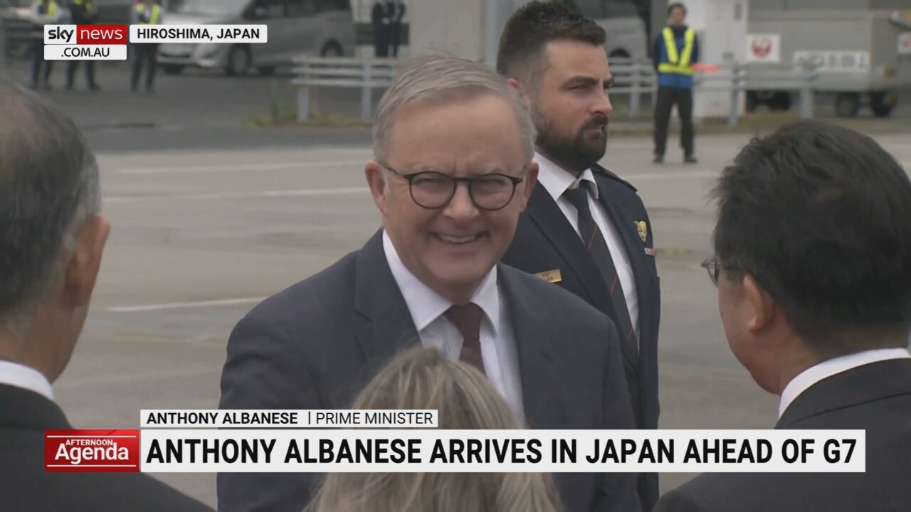 Prime Minister Albanese lands in Hiroshima ahead of G7 summit