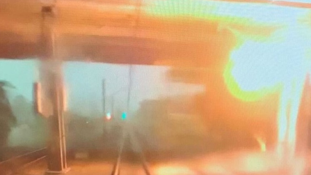 Lightning hit overhead wiring at Casula in Sydney’s southwest, impacting trains. Picture: Supplied