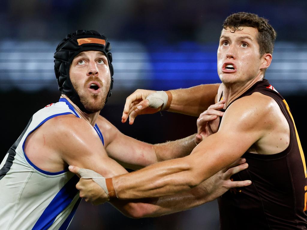 Tristan Xerri (left) has been a shining light for North Melbourne this season. Picture: Getty Images