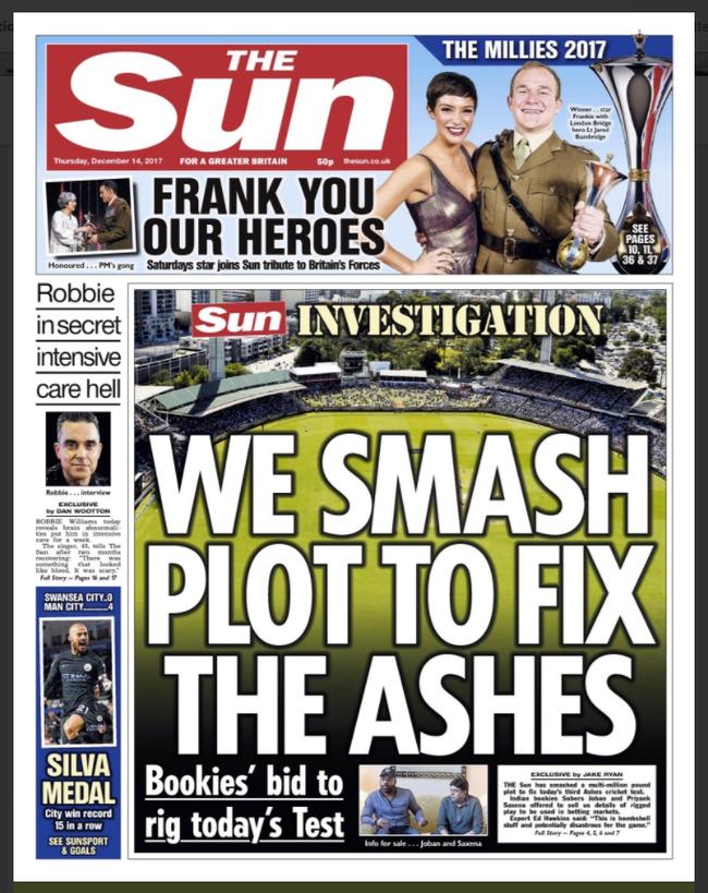 Today’s The Sun front page.