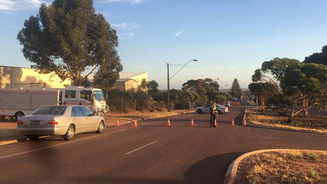 A truck has hit a cyclist at the intersection of Norrie and Gowrie avenues, Whyalla Norrie, just after 5.30pm on Friday. Picture: Andrew Millsville