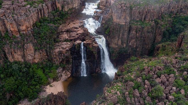 The Twin Falls at Kakadu National Park comes alive during the wet season. Picture: Che Chorley