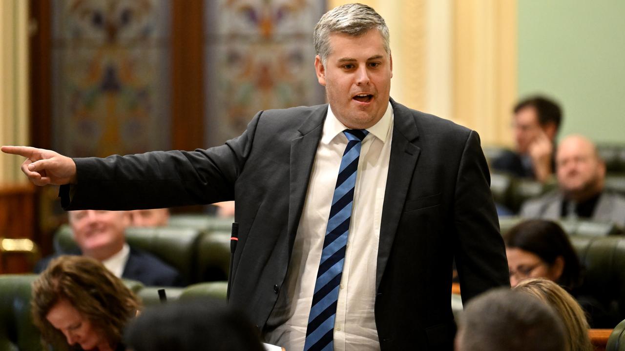 Police Minister Mark Ryan speaks at Parliament House in Brisbane. Picture: Dan Peled