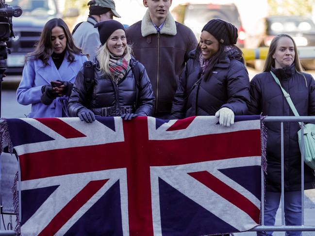 People wait to see Kate Middleton. Picture: AFP