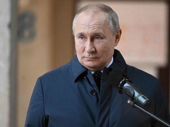 Russian President Vladimir Putin visits the National Space Centre construction site in Moscow. Picture: Sergei Guneyev / Sputnik / AFP