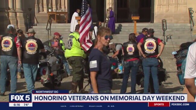 Vets pull up for ‘Blessing of the Bikes’ at the National Cathedral