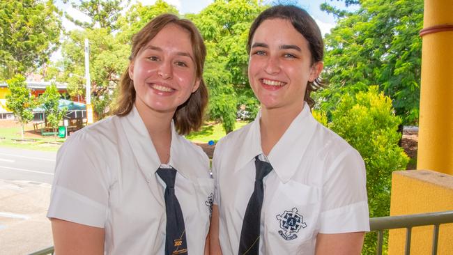 Mt St Michael’s College captains Eden Jones and Georgina O’Keeffe. Photo – contributed.