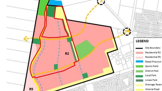 Proposed stage one of South West District Release Area in Dubbo. Photo: Supplied.