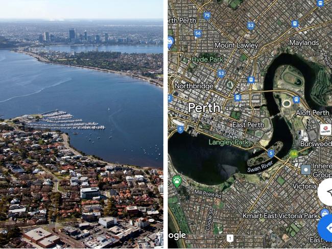 According to Google Maps, Perth’s Swan River is ... a swan.