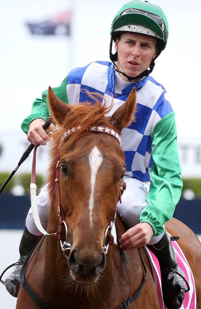 Damian Lane return's to scale on Kiwia after claiming victory in the Coongy Cup. Picture: AAP