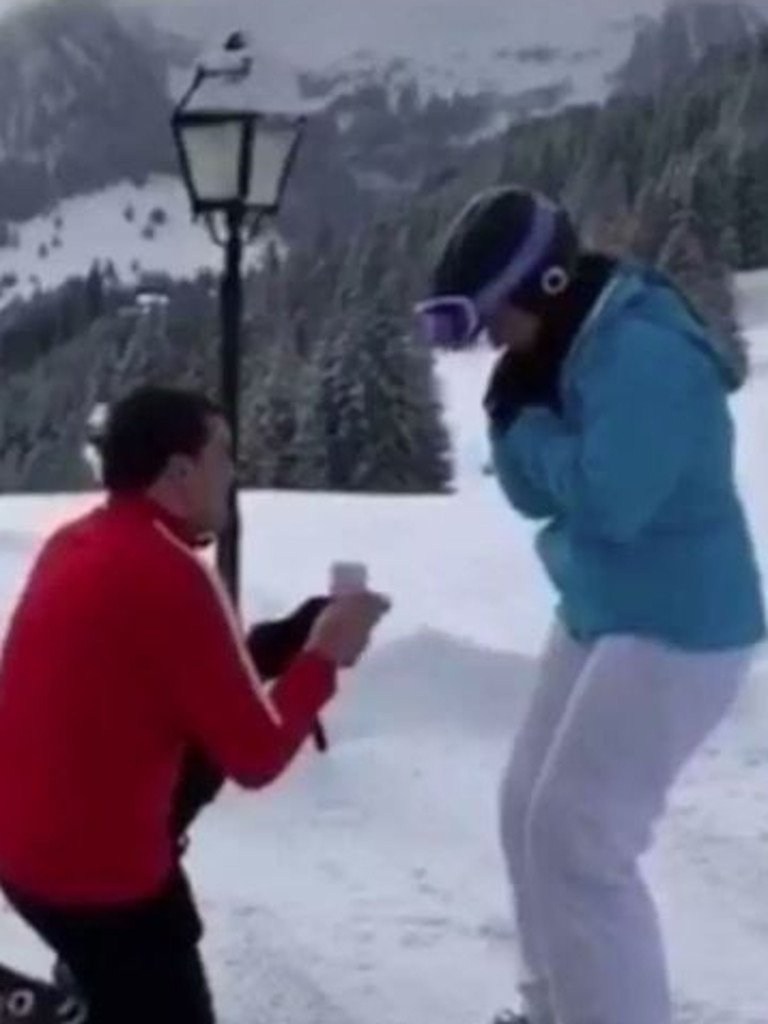 The loved-up couple became engaged on a skiing holiday. Picture: Instagram