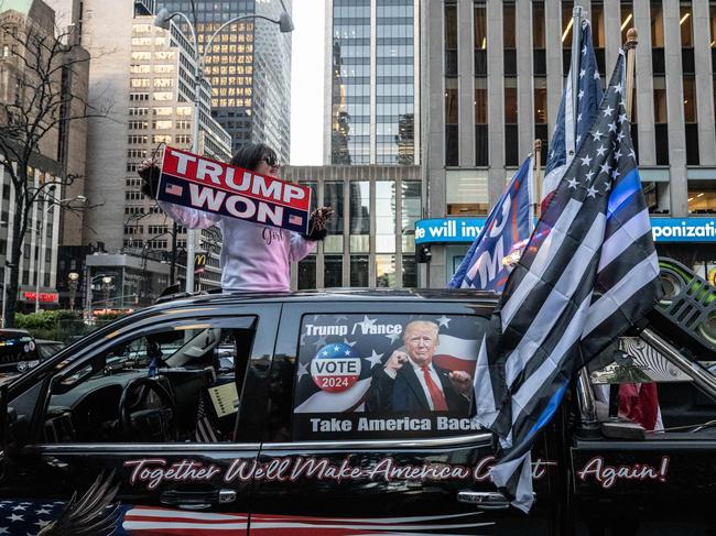 Trump supporters in New York. Picture: Getty Images