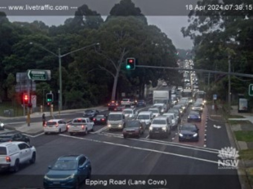 The fire has diverted traffic to Epping Rd. Picture: NSW Government