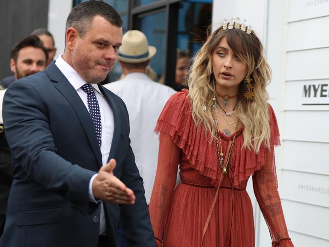 Paris Jackson arrives at the Myer marquee. Picture: Alex Coppel.