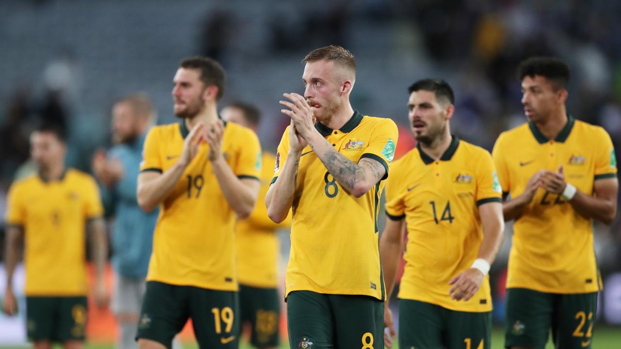 Australia were united in the message. Photo by Matt King/Getty Images