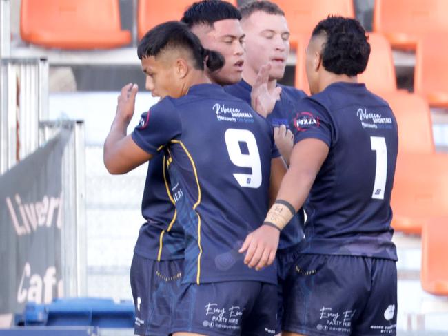 , Mabel Park SHS and Caloundra SHS (light blue), playing in the Langer Trophy schoolboy rugby league between, Stones Corner, on Wednesday 29th May 2024 - Photo Steve Pohlner