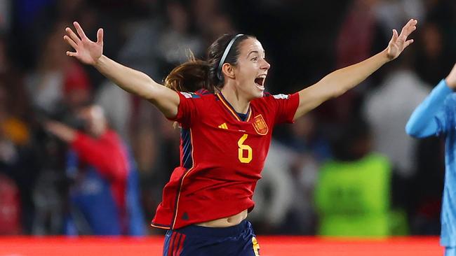 SYDNEY, AUSTRALIA - AUGUST 20: Aitana Bonmati of Spain celebrate after the team's victory in the FIFA Women's World Cup Australia & New Zealand 2023 Final match between Spain and England at Stadium Australia on August 20, 2023 in Sydney, Australia. (Photo by Robert Cianflone/Getty Images) *** BESTPIX ***