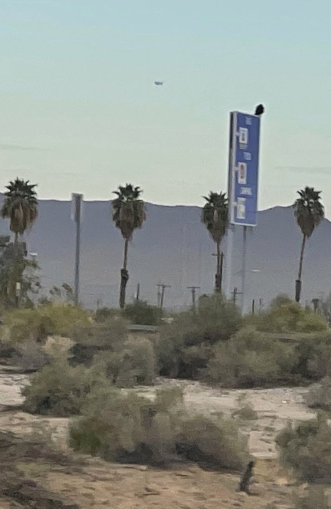 Kristian Noel, 50, and Kelly Dees, 49, filmed this unnerving footage as they were on a road trip to California. The strange flying object could not have been a drone, they claimed.