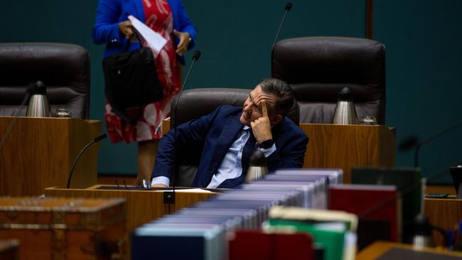 Hon Michael Gunner on the first sitting day of parliament in 2021. Photograph: Che Chorley