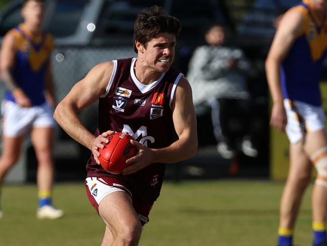 Ballarat Football League: Melton v Sebastopol; Jack Walker of Melton at MacPherson Park, on Saturday May 29, 2023 in Toolern Vale, Australia.Picture: Hamish Blair