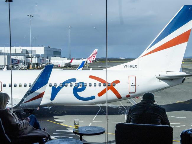 SYDNEY, AUSTRALIA. NewsWire Photos.July 30, 2024.Generics of Rex airlines at Sydney domestic airport. The Australian airline is forced into a trading halt amid questions about the airlineÃs future.Picture: NewsWire / Jeremy Piper