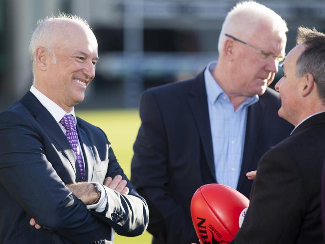 New Tas AFL project team chairman Brett Godfrey at a press conference at Blundstone Arena, Bellerive. Picture: RICHARD JUPE