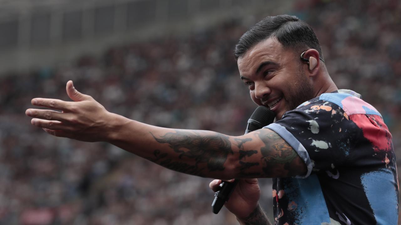 Guy Sebastian performs during Fire Fight Australia. Picture: Getty