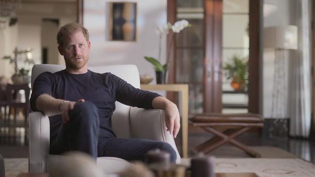 Harry and Meghan purport to tell the “full truth” in the docuseries. Picture: Netflix