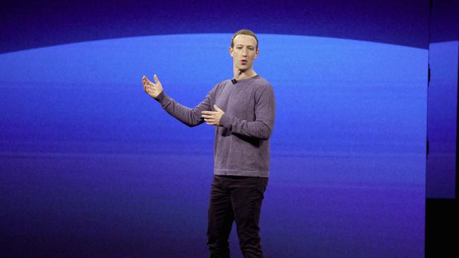 Facebook CEO Mark Zuckerberg. Picture: AP