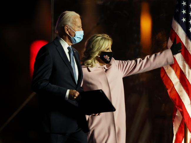 Biden with his wife, Dr Jill Biden. Picture: Getty Images