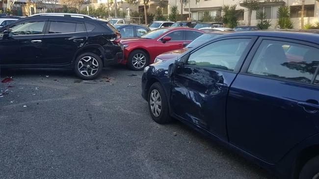 Images of the aftermath of an alleged rampage at a Sutherland carpark. Picture: Supplied