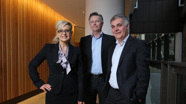 NBN executives Katherine Dyer, Philip Knox and Stephen Rue. Britta Campion / The Australian