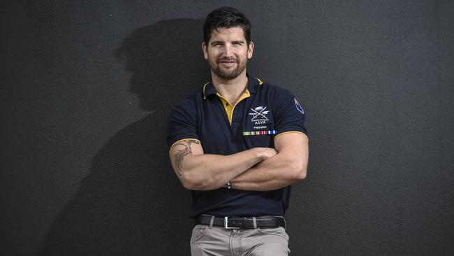 Former soldier Chris Turner, in Adelaide, is happy to take part in trials of a COVID-19 vaccine candidate. Picture: Roy Van Der Vegt