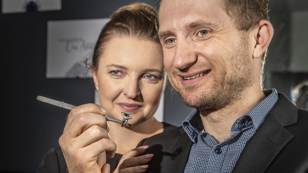 Christel and Ewen Ryley. Ryley jewellery store opening in new location at Kwong Sang Walk. Tuesday, October 19, 2021. Picture: Nev Madsen.