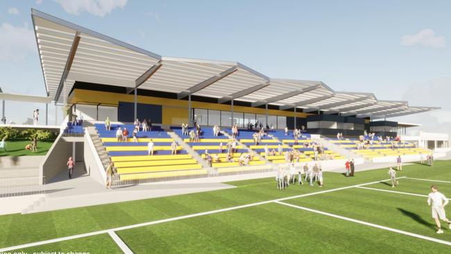 A concept plan of a new grandstand.