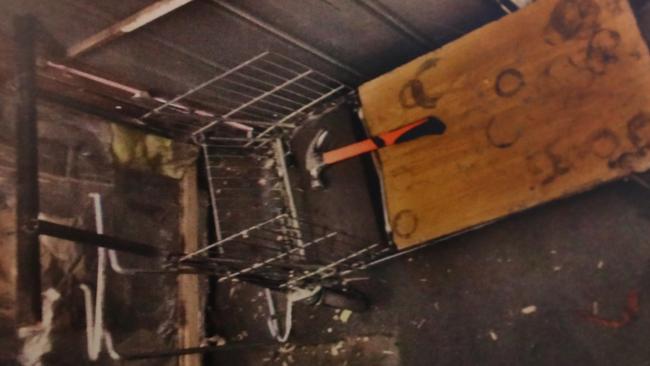 The shopping trolley that was cut up to make body armour.