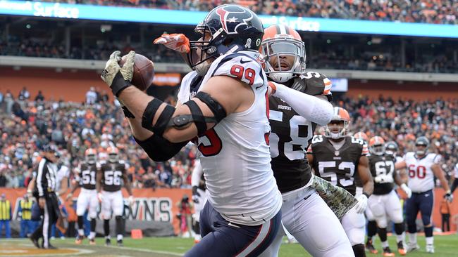 J.J. Watt #99 of the Houston Texans makes a touchdown catch.