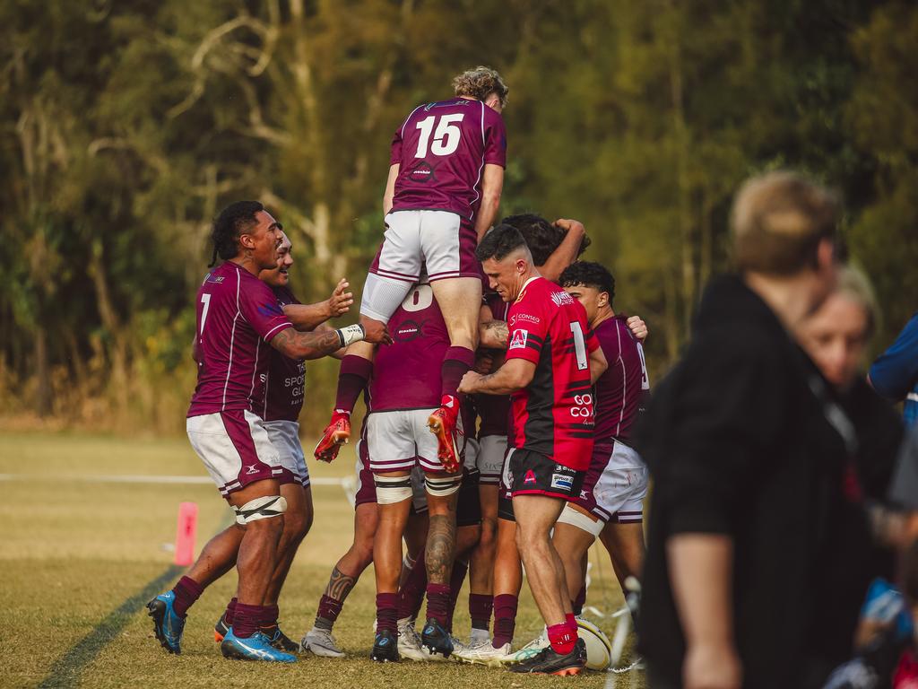 GCDRU major semi final between Colleges Knights and Nerang Bulls. Picture: Glenn Campbell