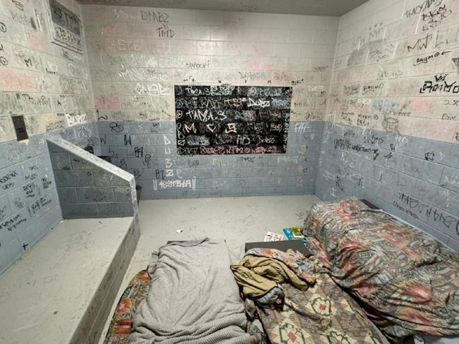 Accommodation cells in the boysâ unit at the Cairns watch-house, Picture: Queensland Ombudsman