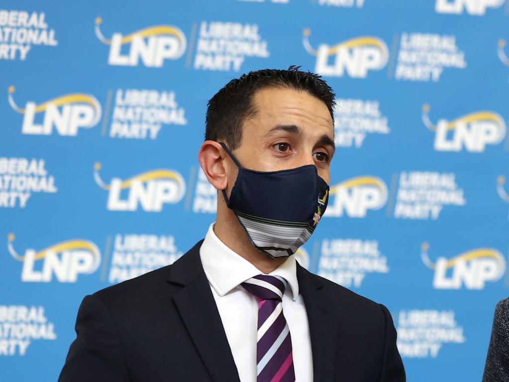 Leader of the LNP David Crisafulli at the 2021 Annual Convention at Brisbane Convention and Exhibition Centre. Pics Tara Croser.