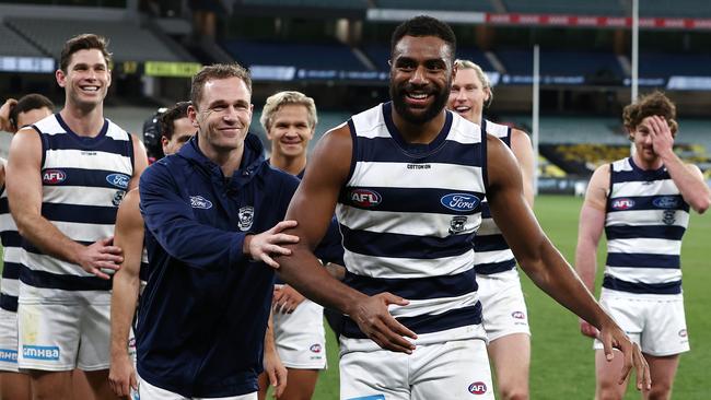 Geelong is the AFL’s new premiership favourite after a crushing Round 19 win over Richmond. Picture: Michael Klein