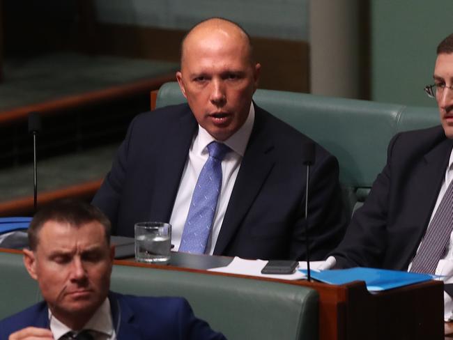 Peter Dutton in Question Time today. Picture: Kym Smith