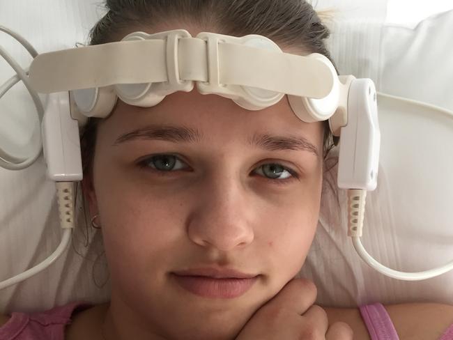 One of the treatments in Cyprus was magnetic therapy. Danica McDougall from Manly Vale has Lyme disease. Picture: News Corp copyright.